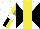 Silk - White, black diablo, yellow stripe, yellow, black halved sleeves, white armlets, quarters cap