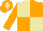 Silk - Beige and orange (quartered), orange sleeves, orange cap, beige diamond