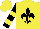Silk - Yellow, black fleur de lys, yellow hoops on black sleeves