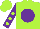 Silk - Lime, purple ball, lime dots on purple sleeves, purple ball on lime cap