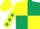 Silk - Yellow and Dark Green (quartered), Yellow sleeves, Dark Green stars, Yellow cap