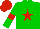 Silk - Green, red star, armlets, cap
