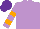 Silk - Mauve, orange hoops on sleeves, purple cap
