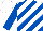 Silk - White, royal blue diagonal stripes, royal blue sleeves