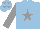 Silk - Light blue, grey star, sleeves and stars on cap