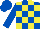 Silk - Royal blue and yellow blocks, royal blue cap