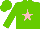 Silk - Light green, pink star