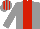 Silk - grey, red stripe, striped cap