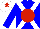 Silk - Blue, white crossed sashes, red spot, white cap, red star