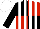 Silk - Black, white,red,white stripes, quarters cap