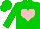 Silk - Green, pink heart, green sleeves, green cap