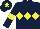 Silk - Dark blue, yellow triple diamond, armlets and star on cap