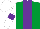Silk - Emerald green, purple stripe, white sleeves, purple armlets and star on white cap