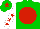 Silk - green, red disc, white sleeves with red stars, red star on cap