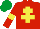 Silk - Red, yellow cross of lorraine and armlets, emerald green cap