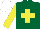 Silk - Forest green, yellow cross (swiss), sleeves white, cap white