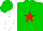 Silk - Green, red star, white sleeves