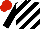 Silk - Black, white diagonal stripes, black sleeves, red cap
