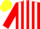 Silk - Red and White stripes, Red sleeves, Yellow cap