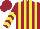 Silk - Maroon and yellow stripes, chevrons on sleeves