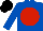 Silk - Royal blue, red disc, black cap