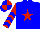 Silk - Blue, red star, blue chevrons on red sleeves, blue and red quartered cap