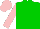 Silk - Green, pink sleeve and cap pink
