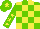 Silk - Light green and yellow checks, light green sleeves, yellow stars, light green cap, yellow star