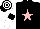 Silk - Black, pink star, white sleeves, black armlet, black & white hooped cap