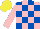 Silk - PINK and ROYAL BLUE check, YELLOW cap