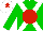 Silk - Green, white crossed sashes, red spot, white cap, red star