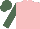 Silk - Pink, olive green sleeves, cap