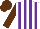 Silk - white, purple stripes, brown sleeves and cap