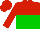 Silk - red, green halved horizontally