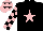 Silk - Black, pink star, pink and black check sleeves, pink cap, black stars