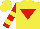 Silk - Yellow, red inverted triangle, yellow hoops on red sleeves