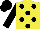 Silk - Yellow, black spots, sleeves black, cap yellow, black spots