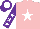 Silk - Pink, white star, purple sleeves, white stars sleeves, purple cap, white disc cap