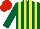Silk - DARK GREEN and YELLOW stripes, RED cap