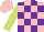 Silk - Pink, purple blocks, lime stripes on sleeves
