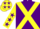 Silk - Purple, Yellow cross belts, Yellow sleeves, Purple stars and stars on cap