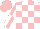 Silk - White,pink check,white sleeves,pink quarters cap