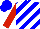 Silk - Blue and white diagonal stripes, red sleeves