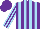 Silk - Purple, sky blue stripes, sky blue stripes on sleeves, purple cap