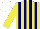 Silk - Yellow, navy stripes, white cap