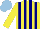 Silk - Yellow, navy stripes, light blue cap