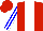 Silk - Red, white panel, white stripes on blue sleeves