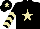 Silk - Black, beige star, chevrons on sleeves, black cap, beige star