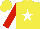 Silk - Yellow, white star, red sleeves, white