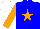 Silk - Slate blue , orange star, sleeves, white cap